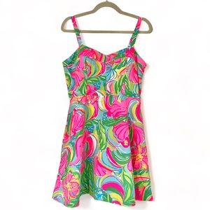 Lilly Pulitzer Neon Tropical Mini Dress Women’s Size 10